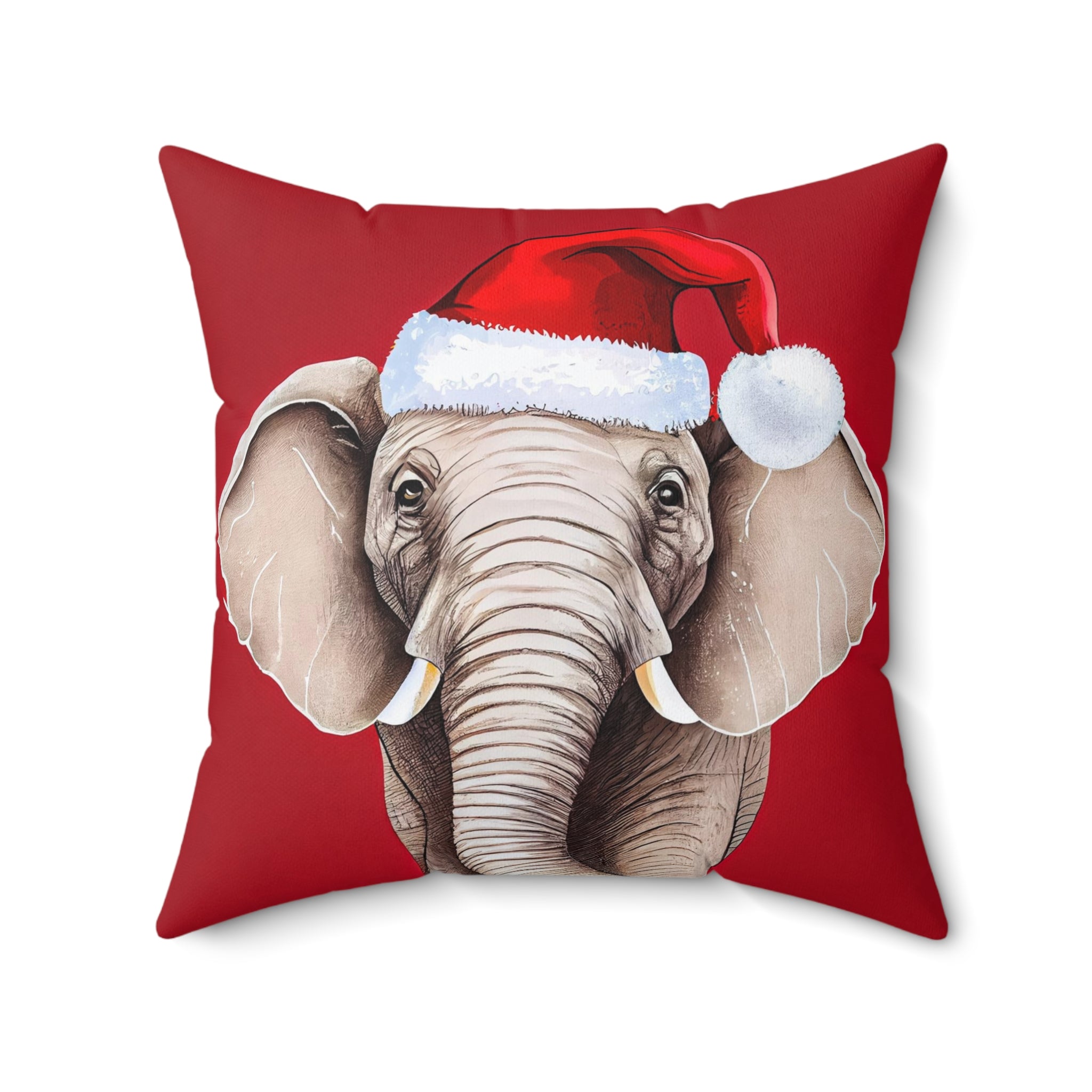 Red Elephant Holiday Pillow Cover