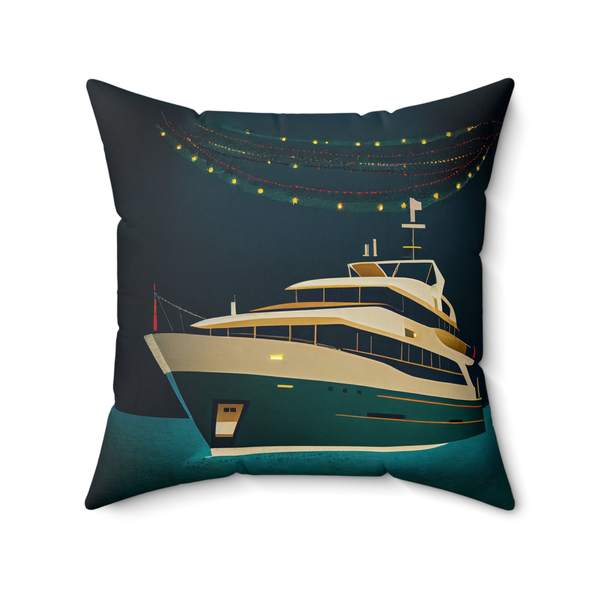 Yacht Parade Holiday Pillow Cover